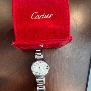 Red Cartier suede watch box.  NEW